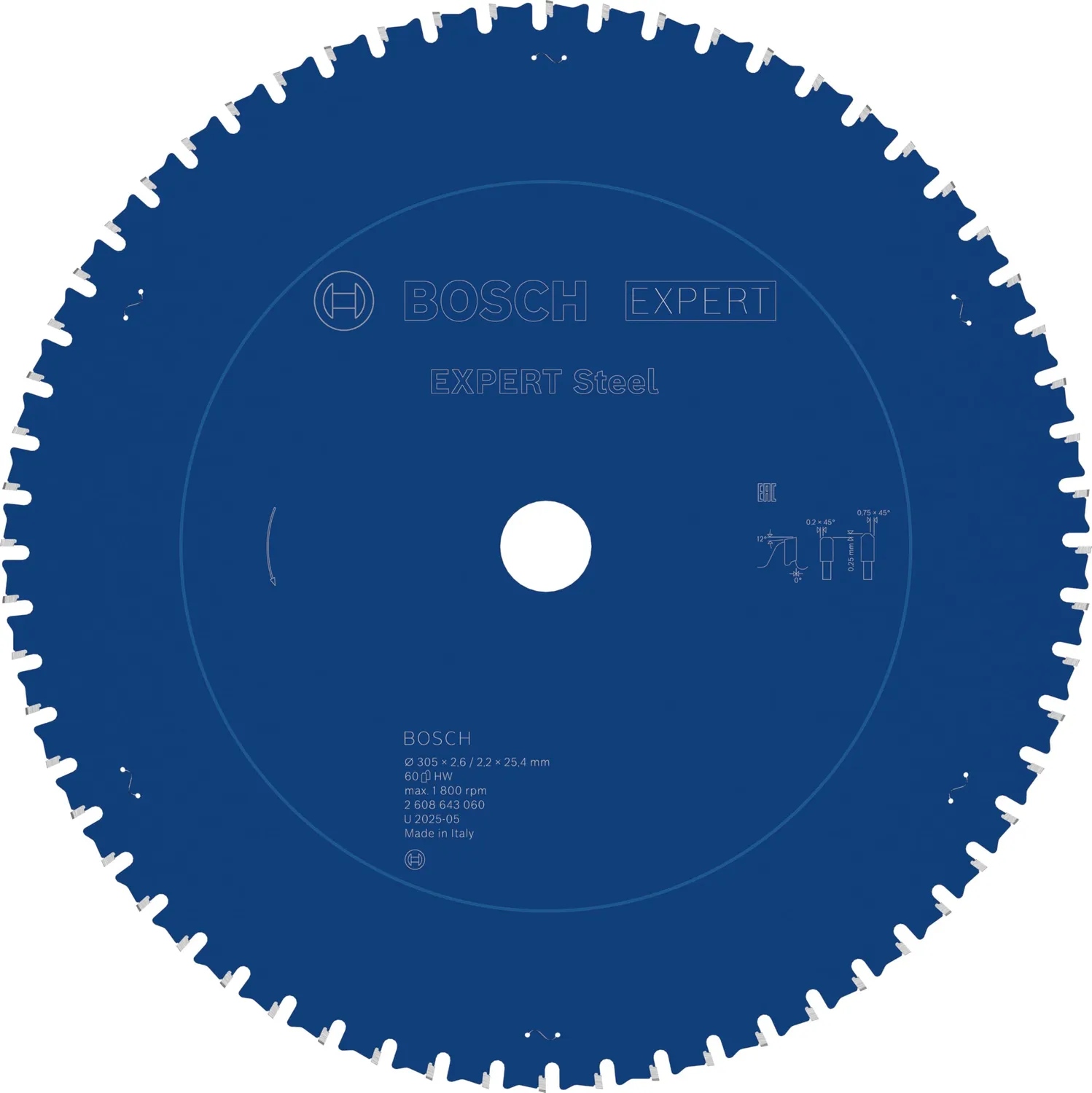 Bosch Expert lama circolare acciaio 254x25,4 mm a secco