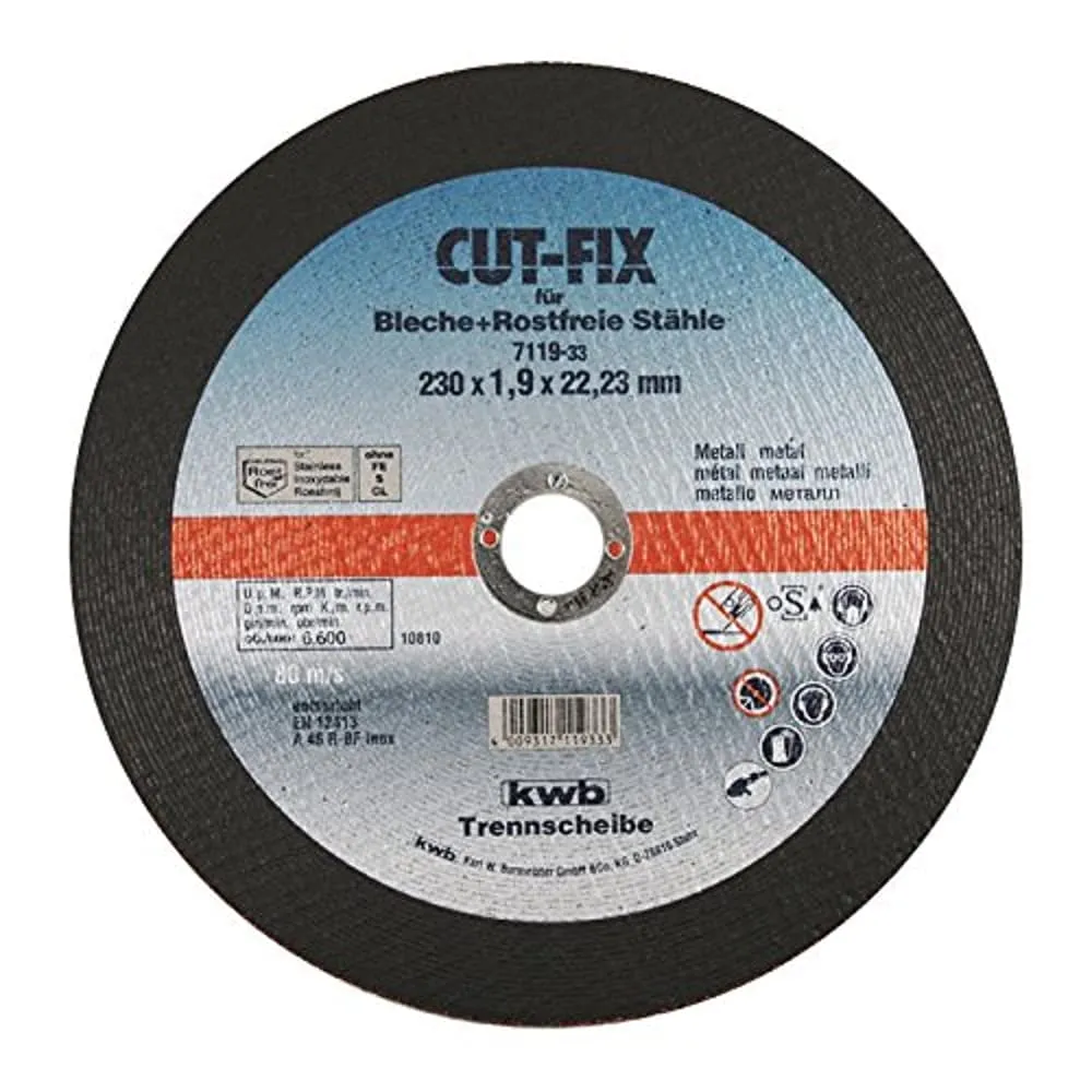 KWB CUT-Fix 7119-22 Disco Taglio 125 mm Metallo Inox