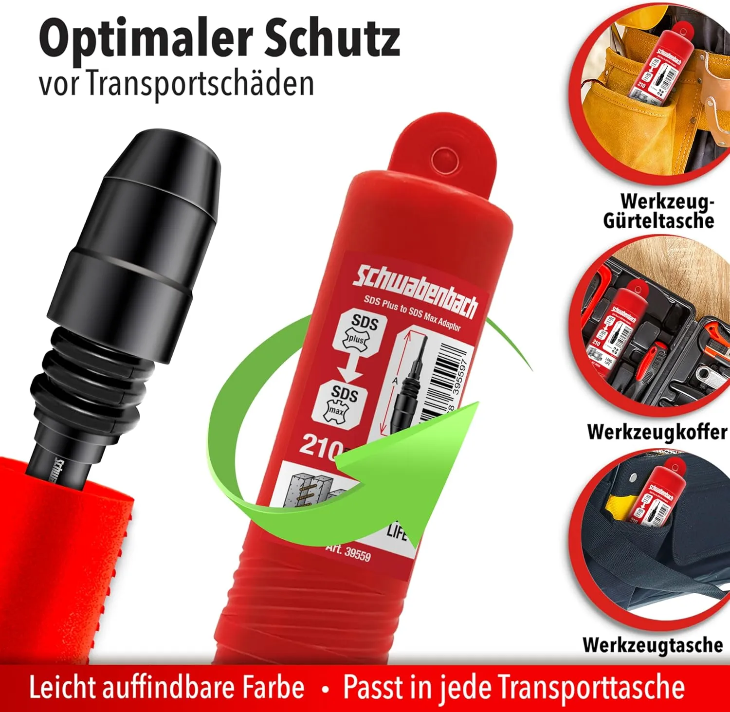 Schwabenbach Adattatore SDS-Plus su SDS-Max Acciaio Temprato