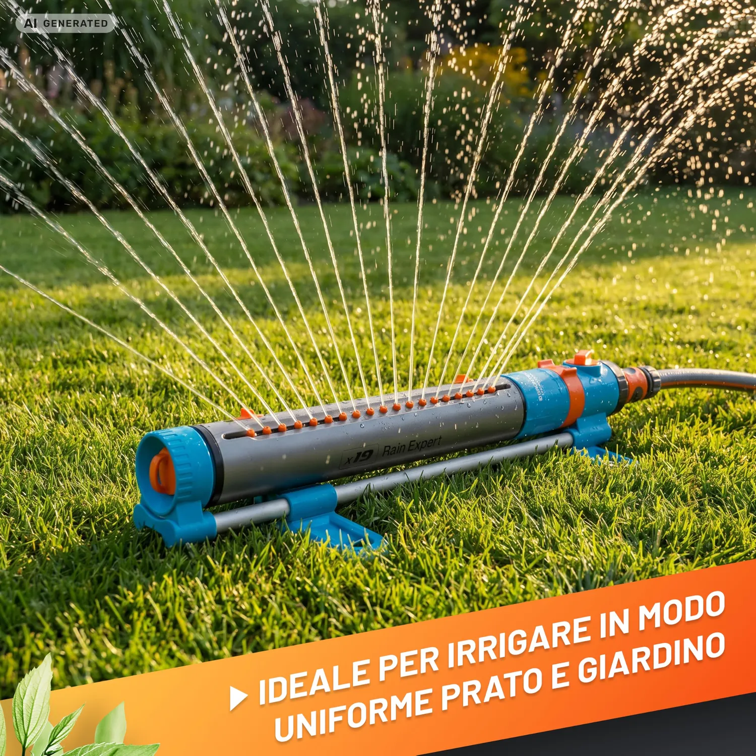 Grüntek Irrigatore oscillante 2 in 1 metallo 350mq pioggia-nebbia