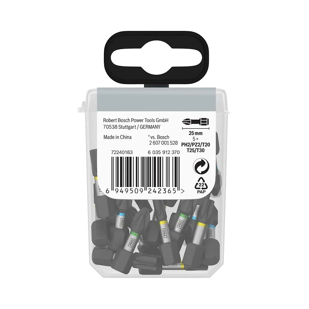 Bosch Expert PRO Impact bit avvitamento 25 pezzi PH2 PZ2 Torx
