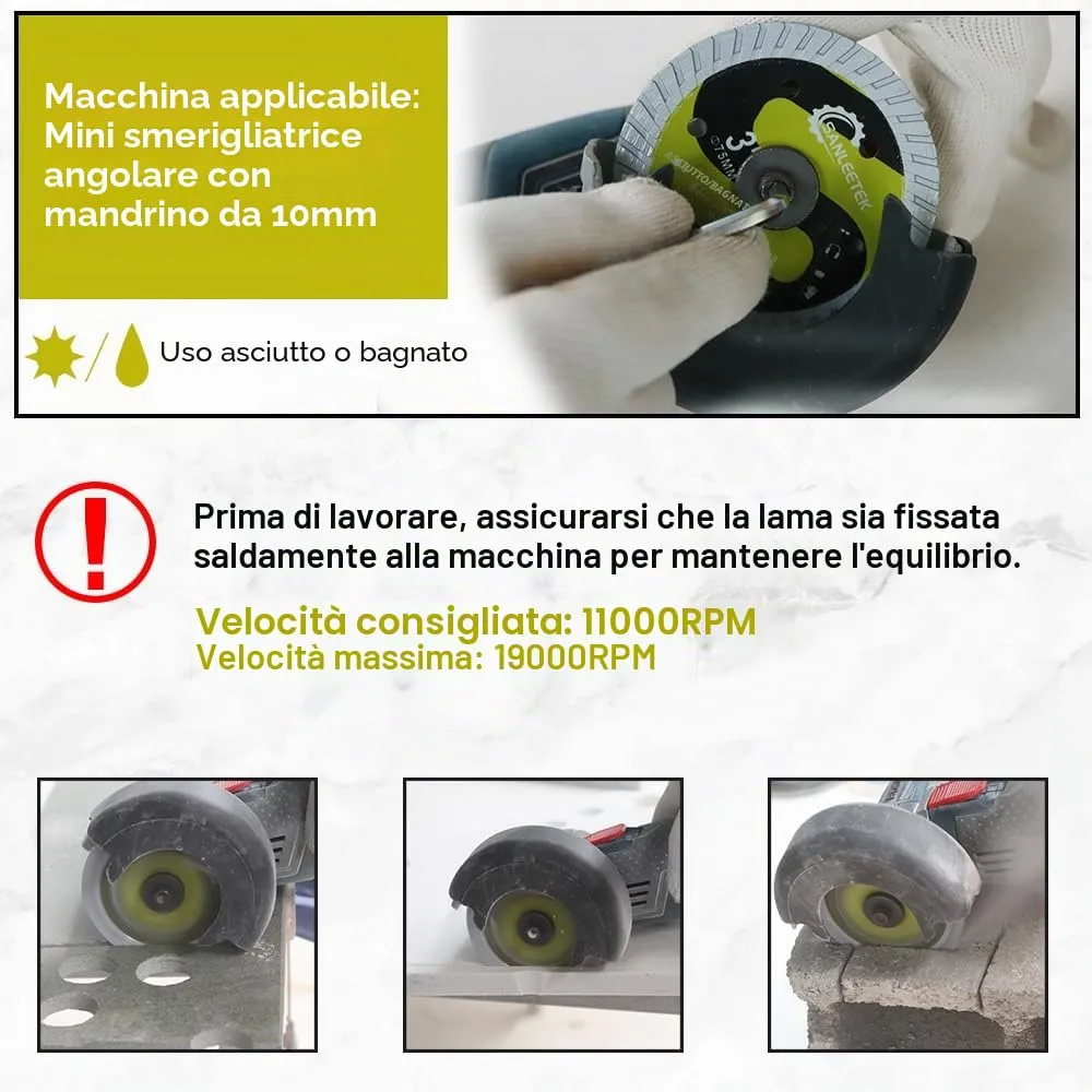 Sanleetek dischi diamantati 75 mm calcestruzzo 4 pezzi