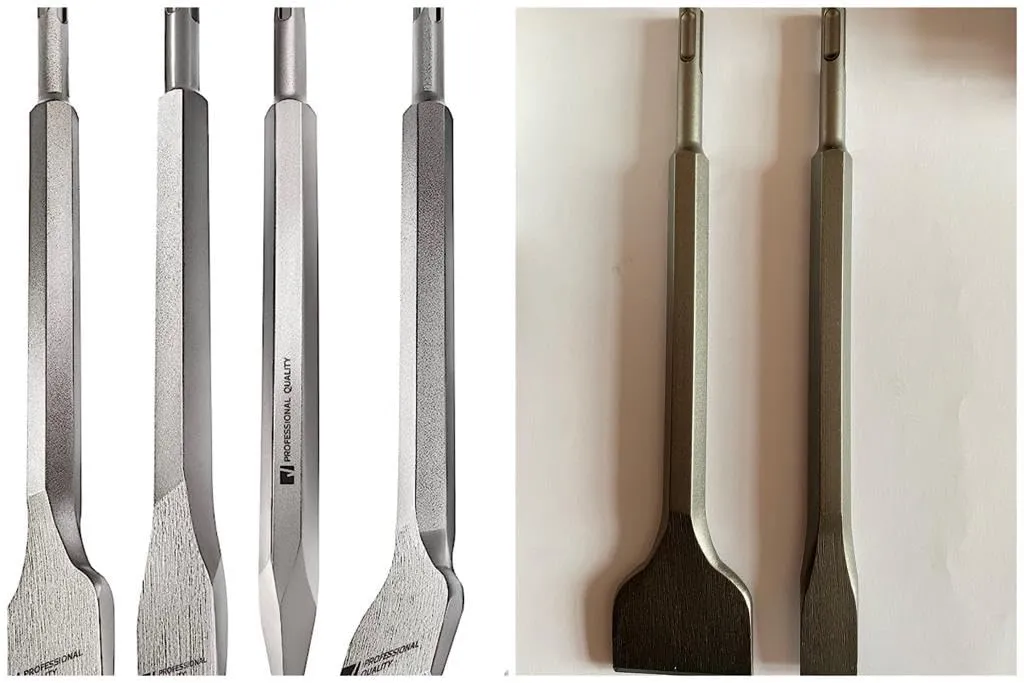 S&R Set 4 Scalpelli SDS-Plus Punta Piatto Piastrelle