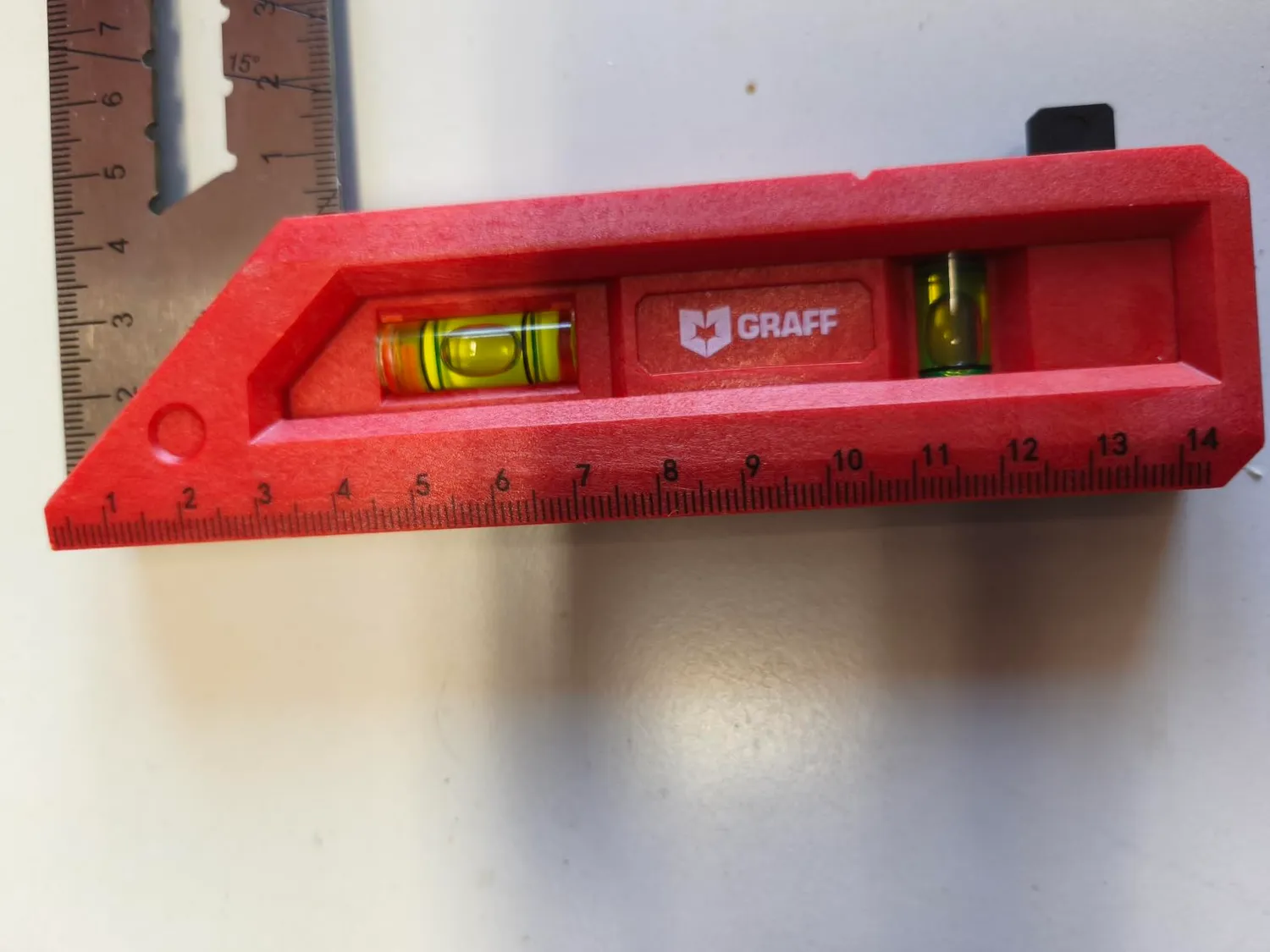 Graff squadra falegname 250 mm 90° 45° livella