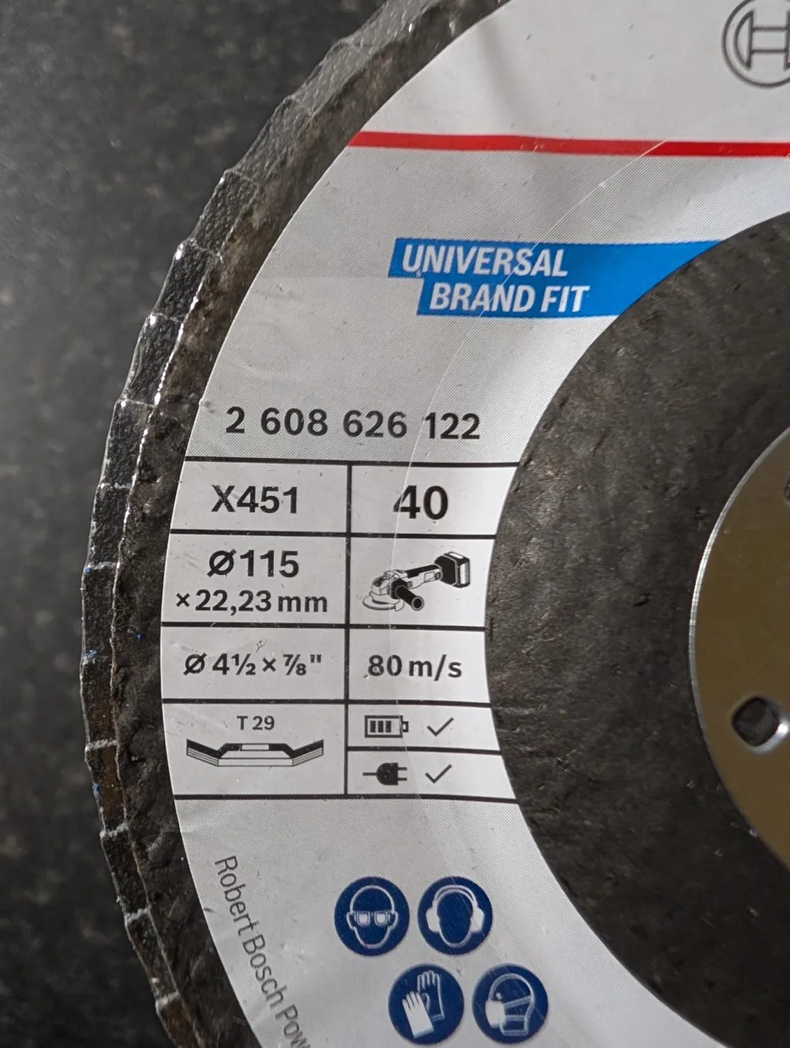 Bosch X451 disco lamellare 115 mm acciaio grana 40-60 15 pezzi
