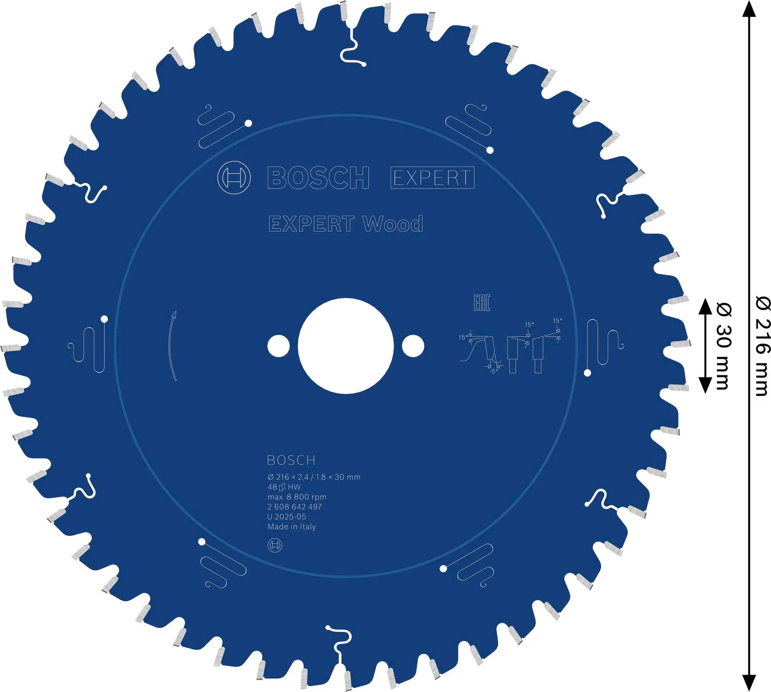 Bosch Expert Wood Lama Circolare 48 Denti per Legno