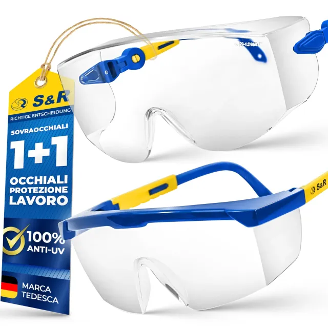 S&R Occhiali Protettivi Trasparenti Set 2 Pezzi UV