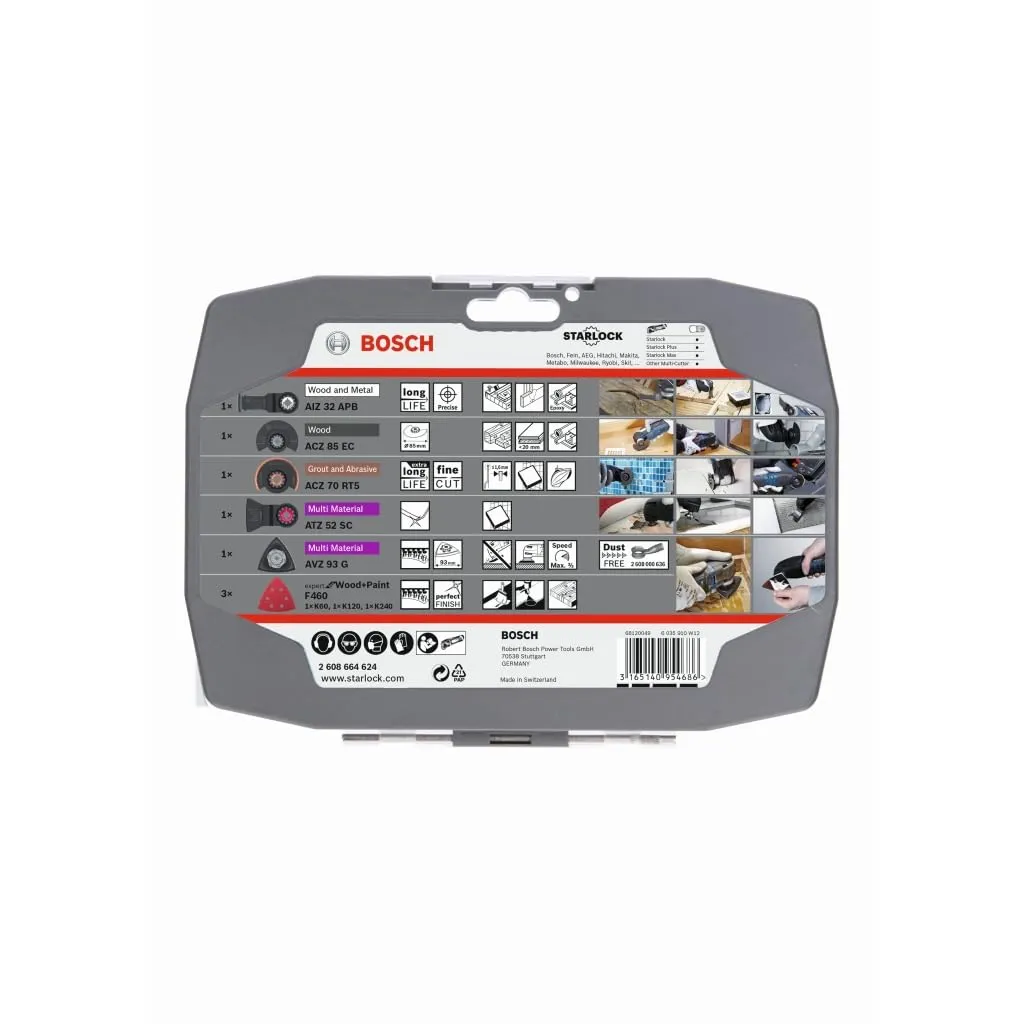 Bosch Expert set Starlock 4 pezzi multifunzione legno muro
