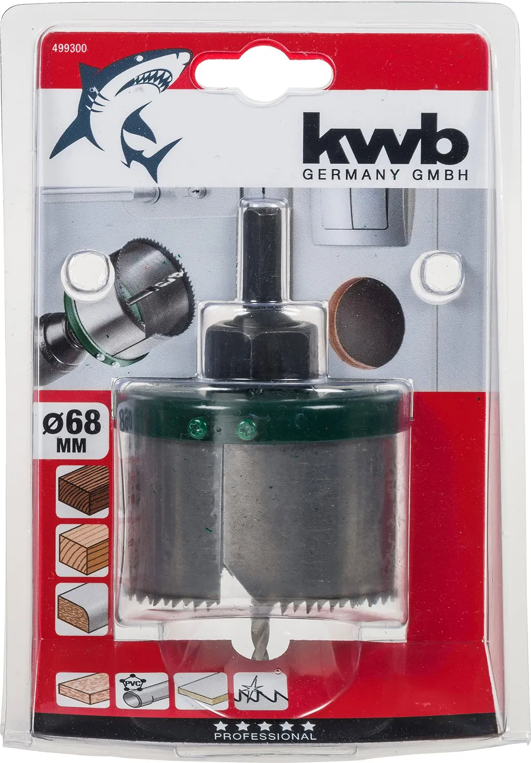 KWB 4993-00 sega a tazza tungsteno 68mm legno cartongesso