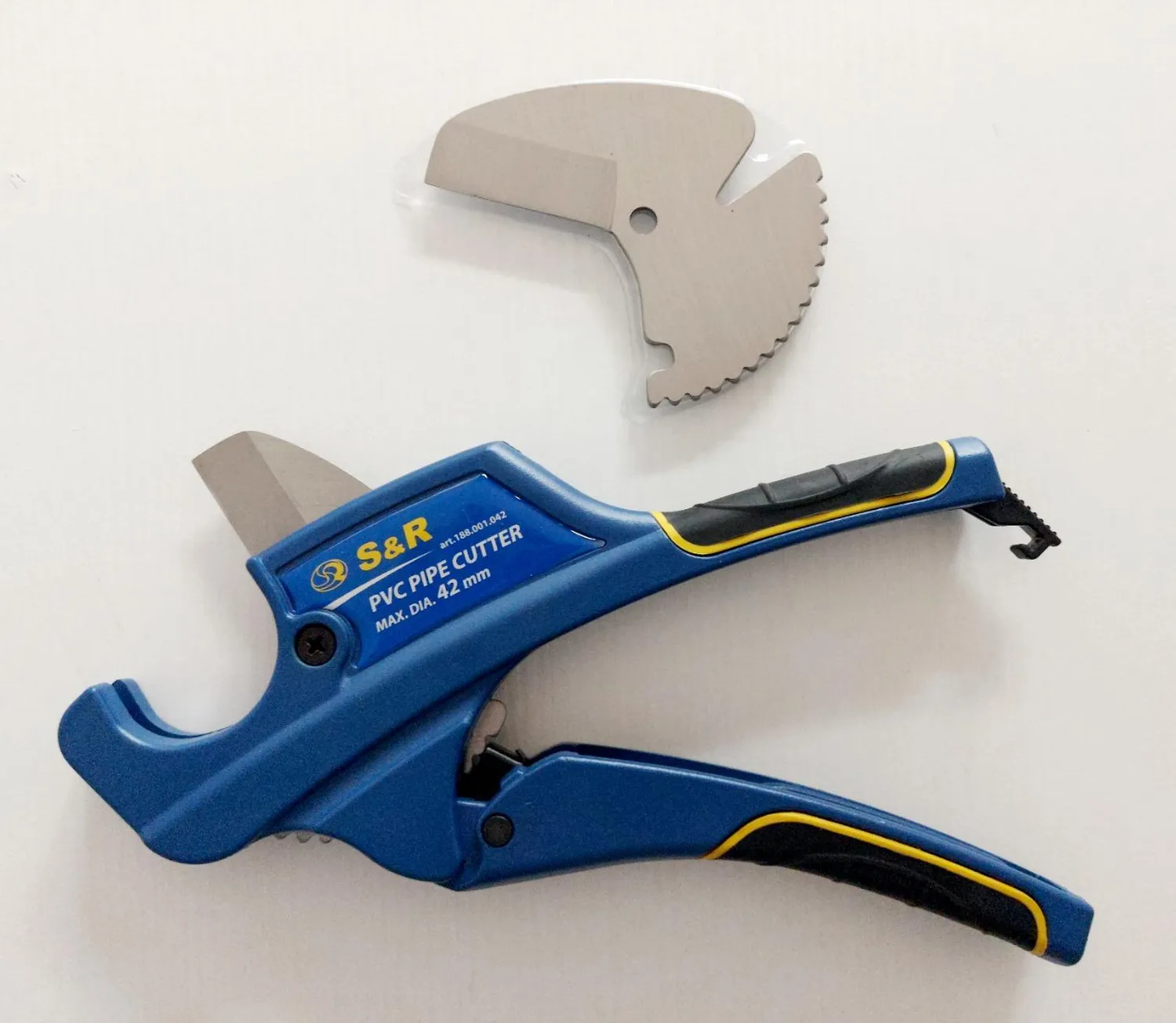 S&R tagliatubi PVC 42 mm a cricchetto con 2 lame inox
