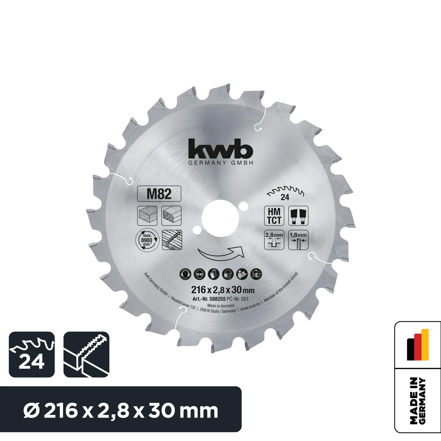 KWB 588255 lama circolare 216x30 mm Z24 truciolare legno