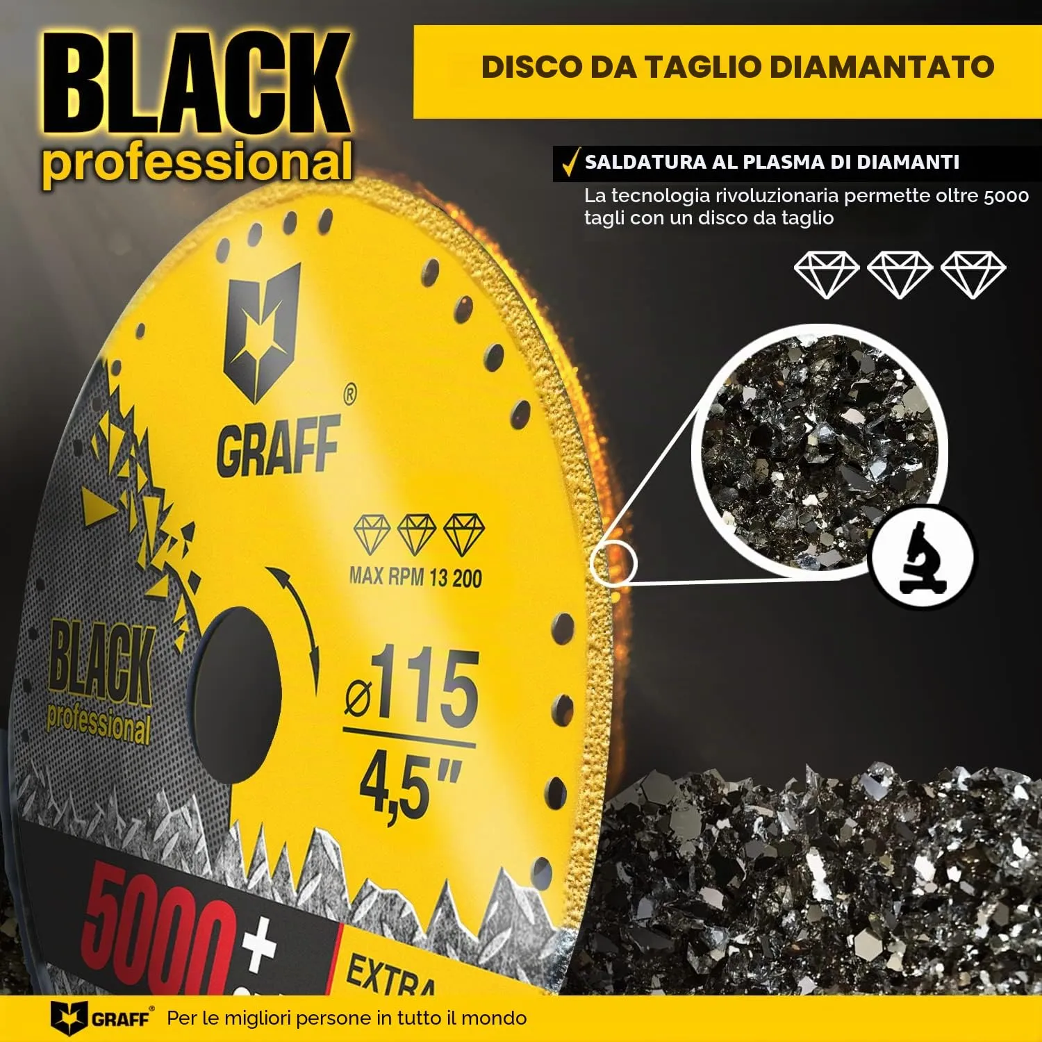 Graff Black disco taglio diamantato metallo 115mm sottile