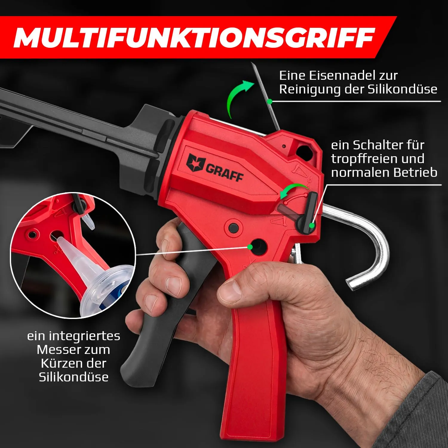 Graff Pistola Cartuccia 310 ml Antigoccia 1350N Silicone