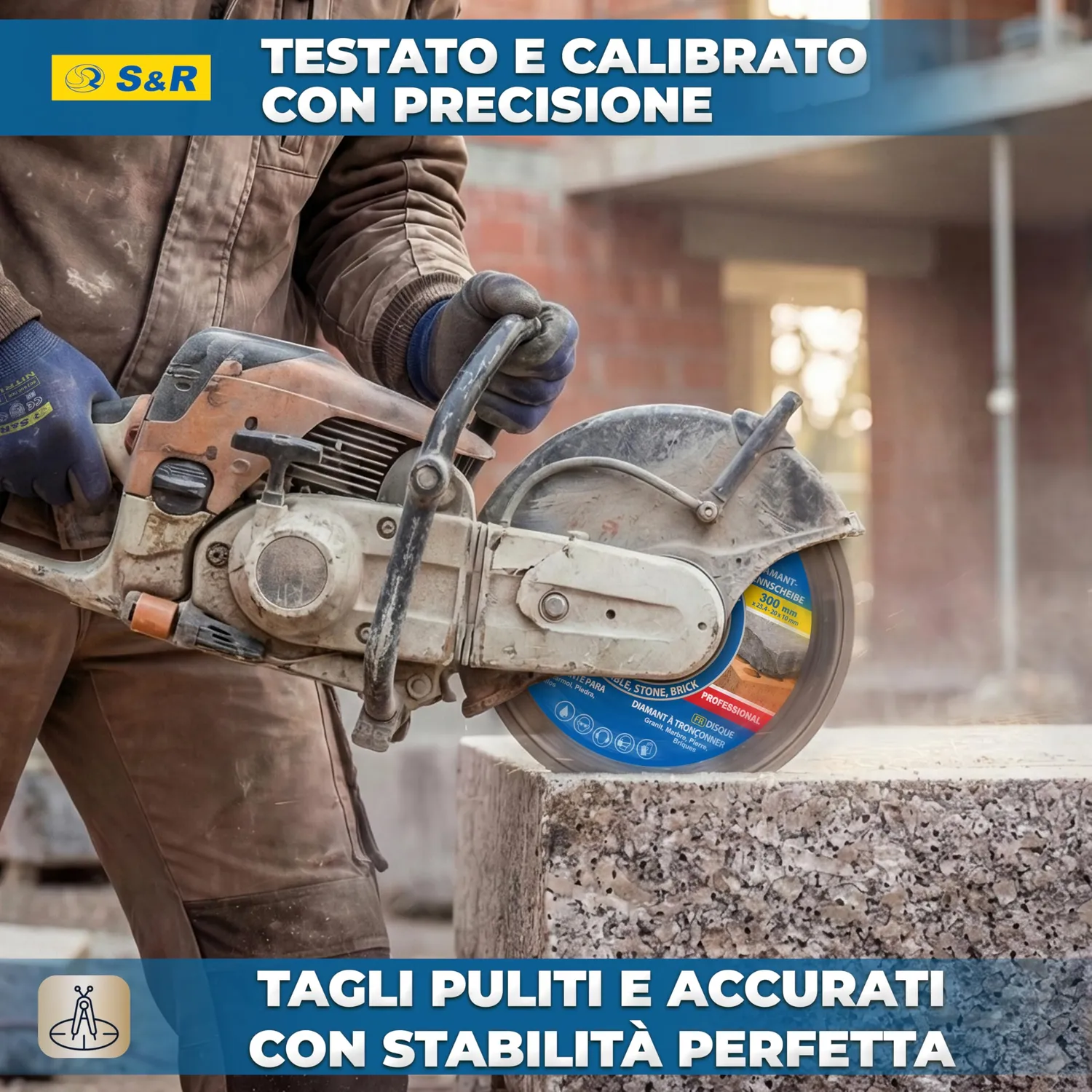 S&R disco diamantato segmentato 300 mm gres granito foro 25,4