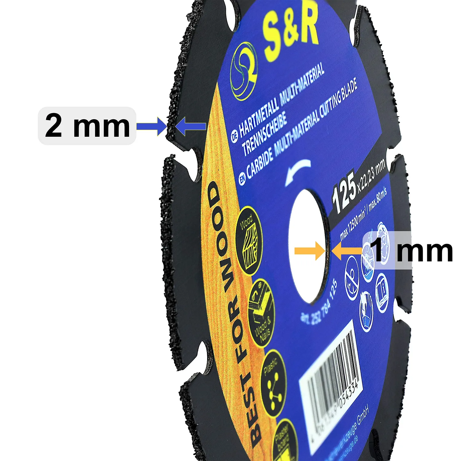 S&R disco taglio legno 125 mm carburo TCT