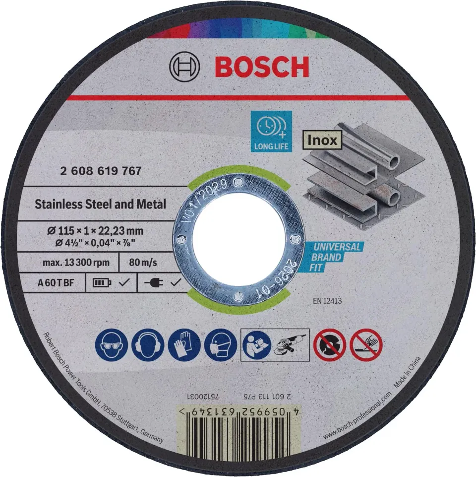 Bosch Standard Metal disco taglio 115x1 mm inox