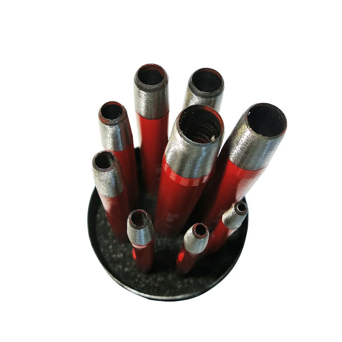 S&R punzoni cuoio fustelle 9 pz 2-10 mm rossi