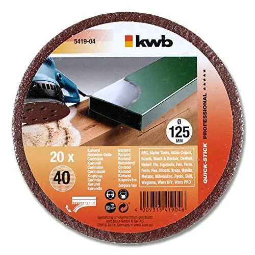 KWB disco abrasivo 125 mm 5419-04 forato velcro legno