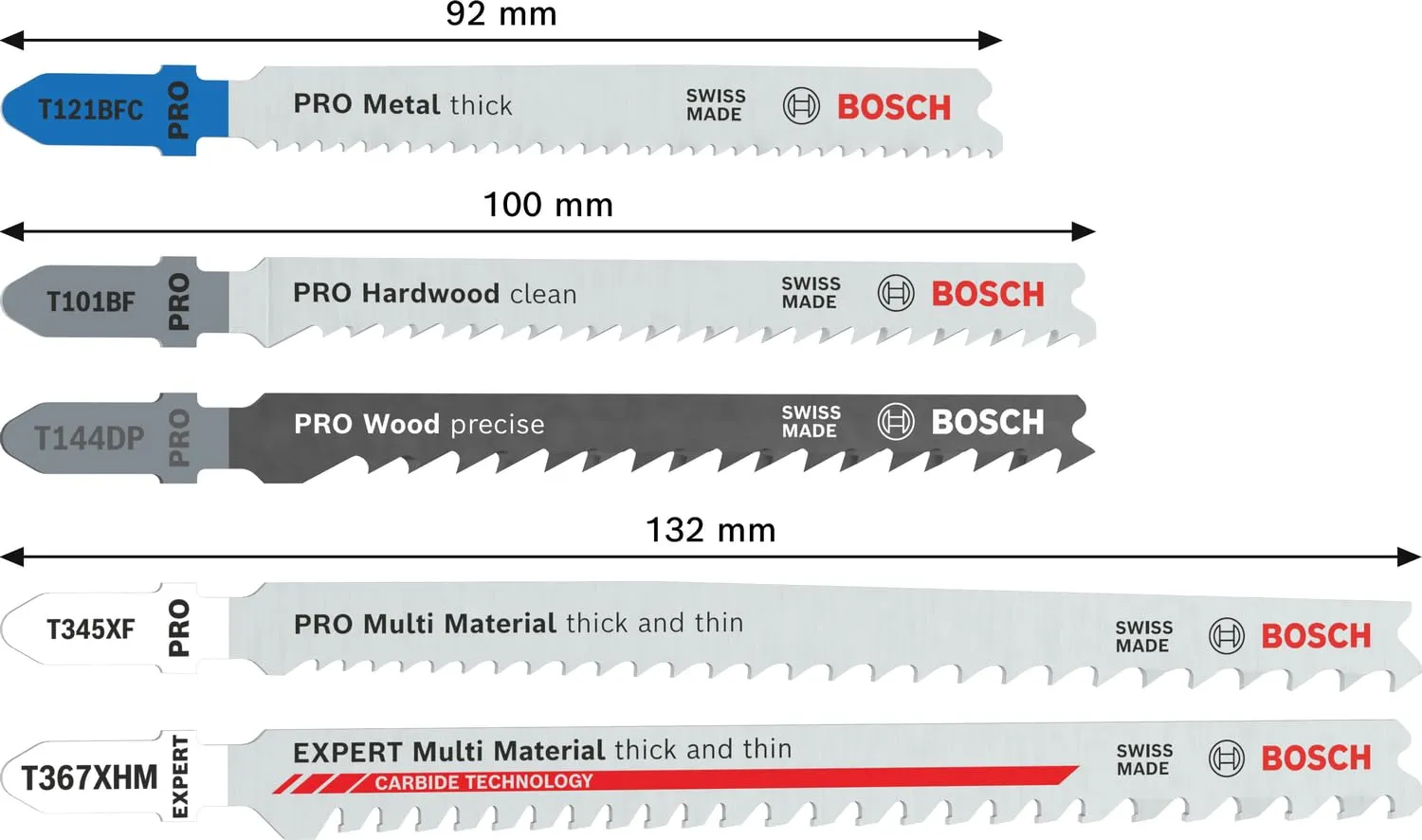 Bosch T-Shank lame seghetto alternativo 15 pz multimateriale