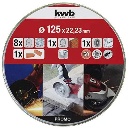 KWB set 10 dischi taglio 125 mm metallo pietra mola