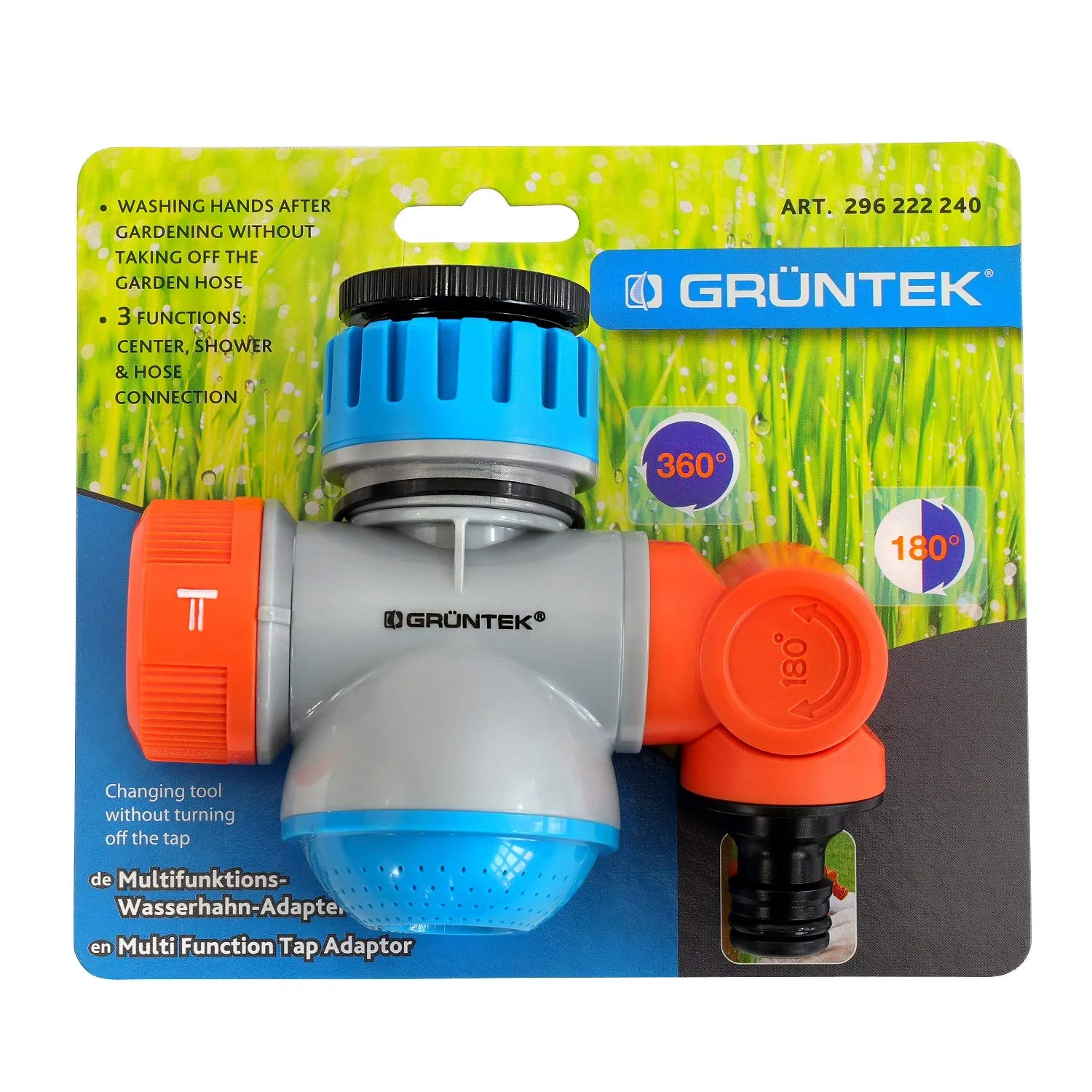 S&R Grüntek raccordo rubinetto tubo 3/4”-1” 2 getti