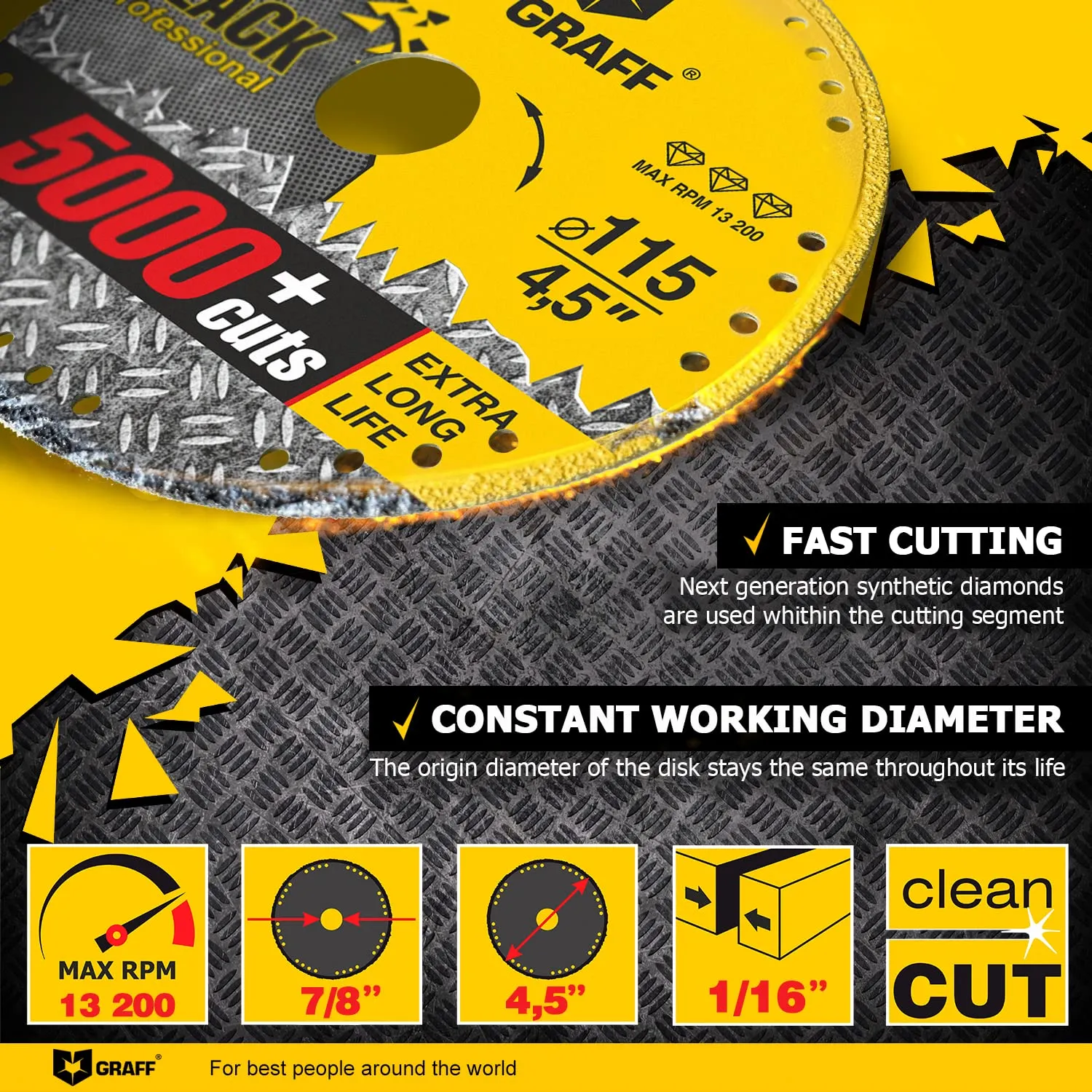 Graff Black disco taglio diamantato metallo 115mm sottile