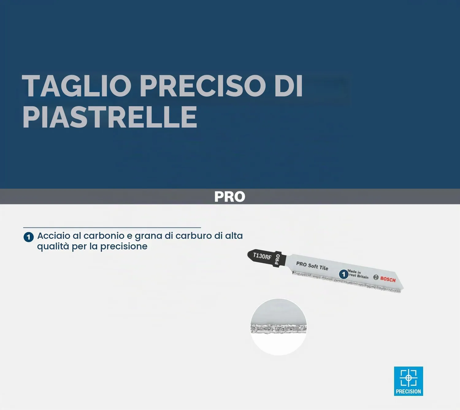 Bosch PRO Soft Tile T130RF lame seghetto alternativo 3 pezzi ceramica