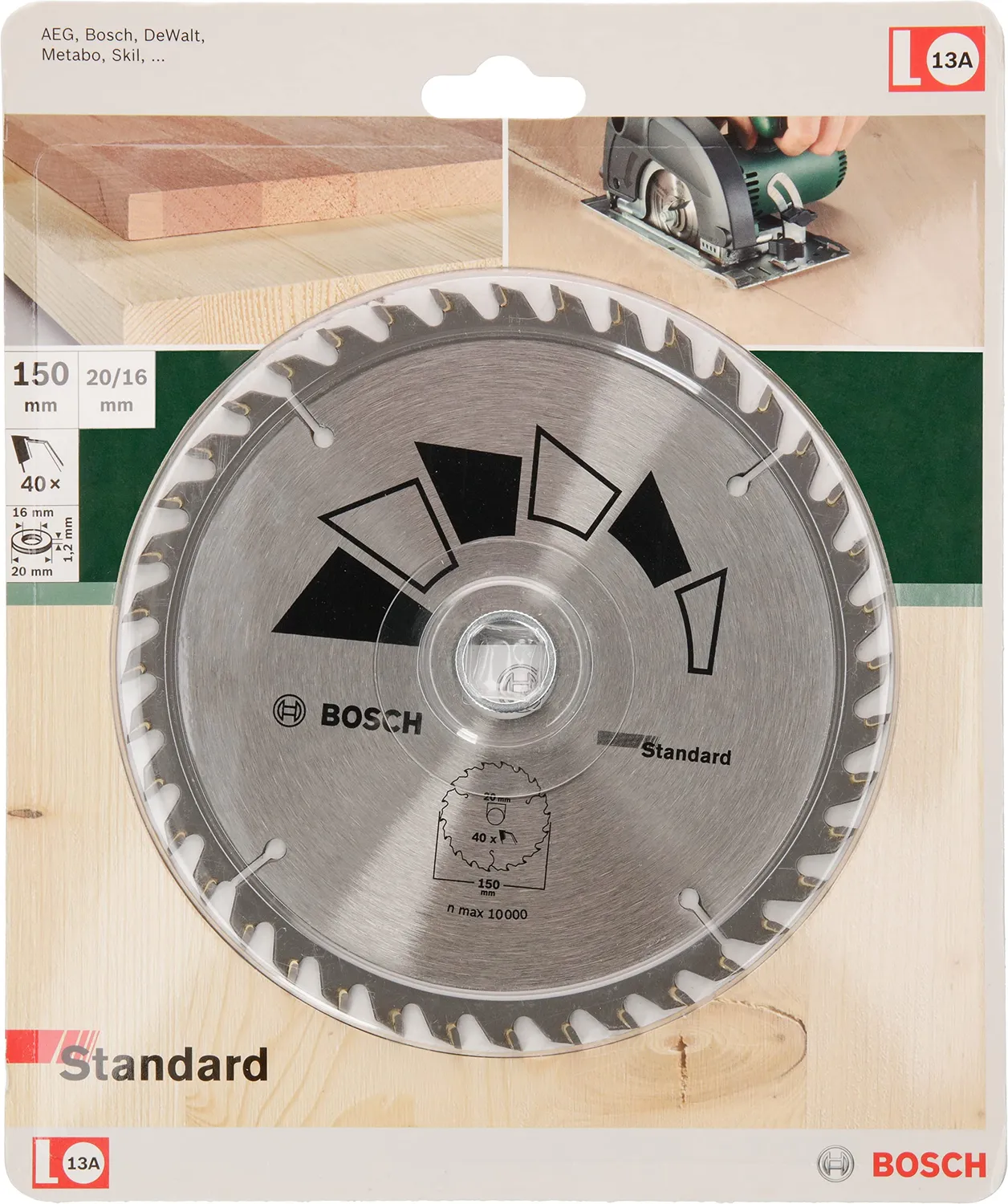 Bosch Expert Lama Circolare 150x20/16 mm 40 Denti Legno ATB