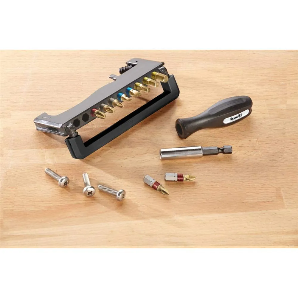 KWB 154020 Bit-Box titanio set bit 12 pezzi con portabit