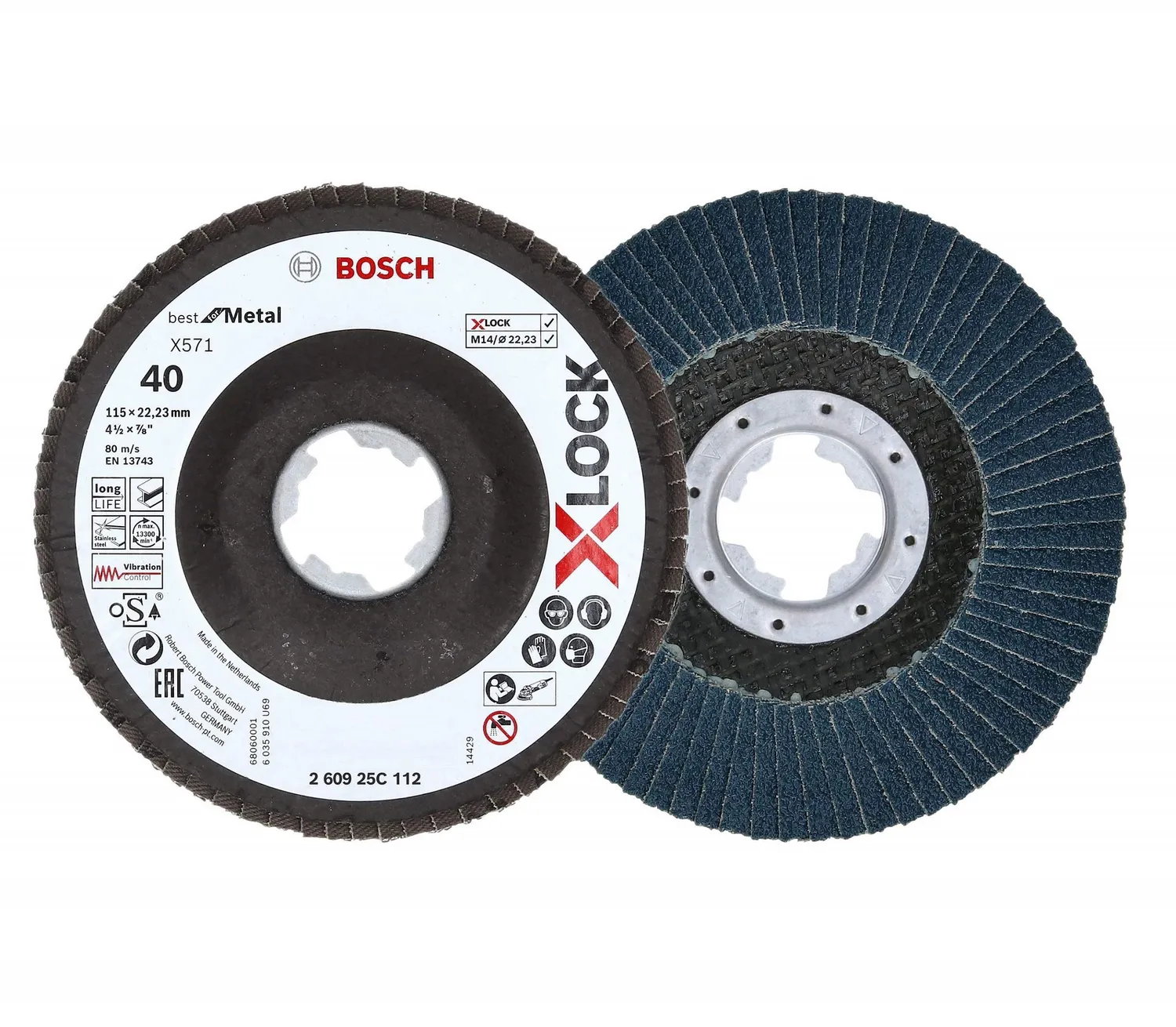 Bosch Expert Disco lamellare X-LOCK 2 pezzi 125 mm K40