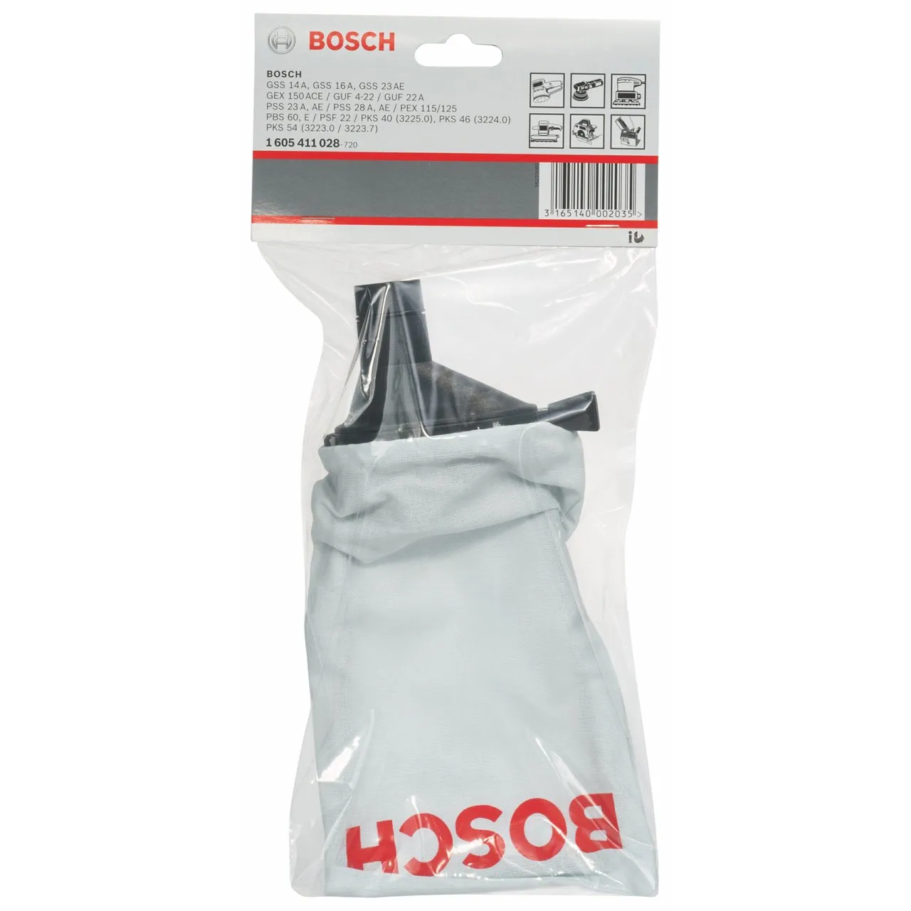 Bosch sacchetto PBS 75 75 E GBS 75 AAE 1605411025 plastica