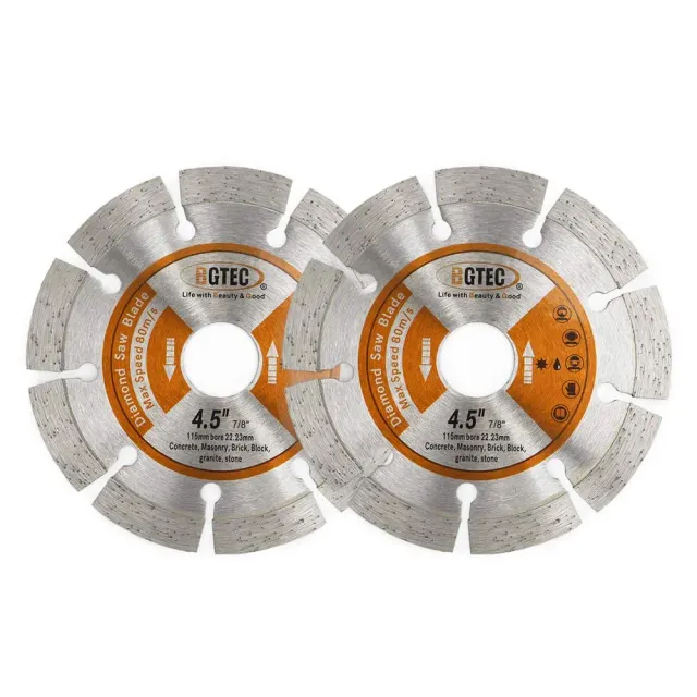 BGTEC lame diamantate 115 mm 2 pezzi generico secco/umido