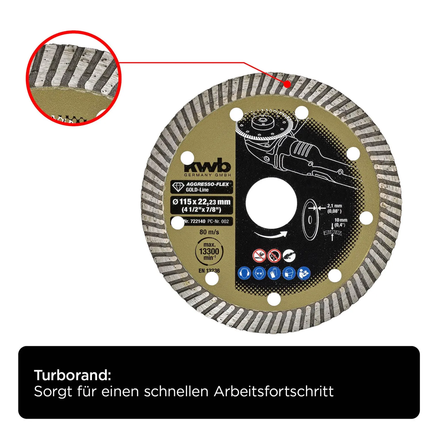 KWB Aggresso-Flex Gold-Line 7221-40 disco diamante 115 mm