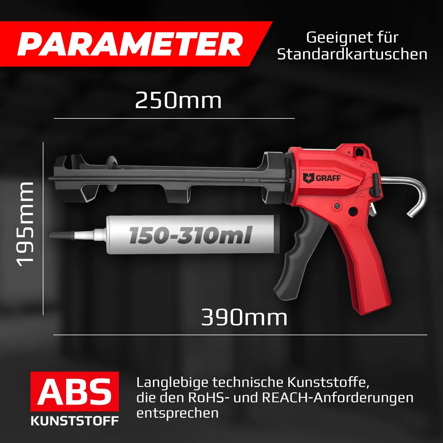 Graff Pistola Cartuccia 310 ml Antigoccia 1350N Silicone