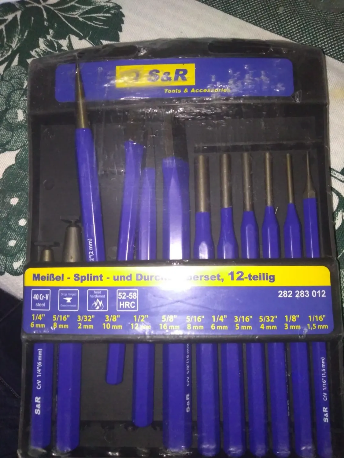 S&R Set 12pz scalpelli cacciaspine acciaio CR-V