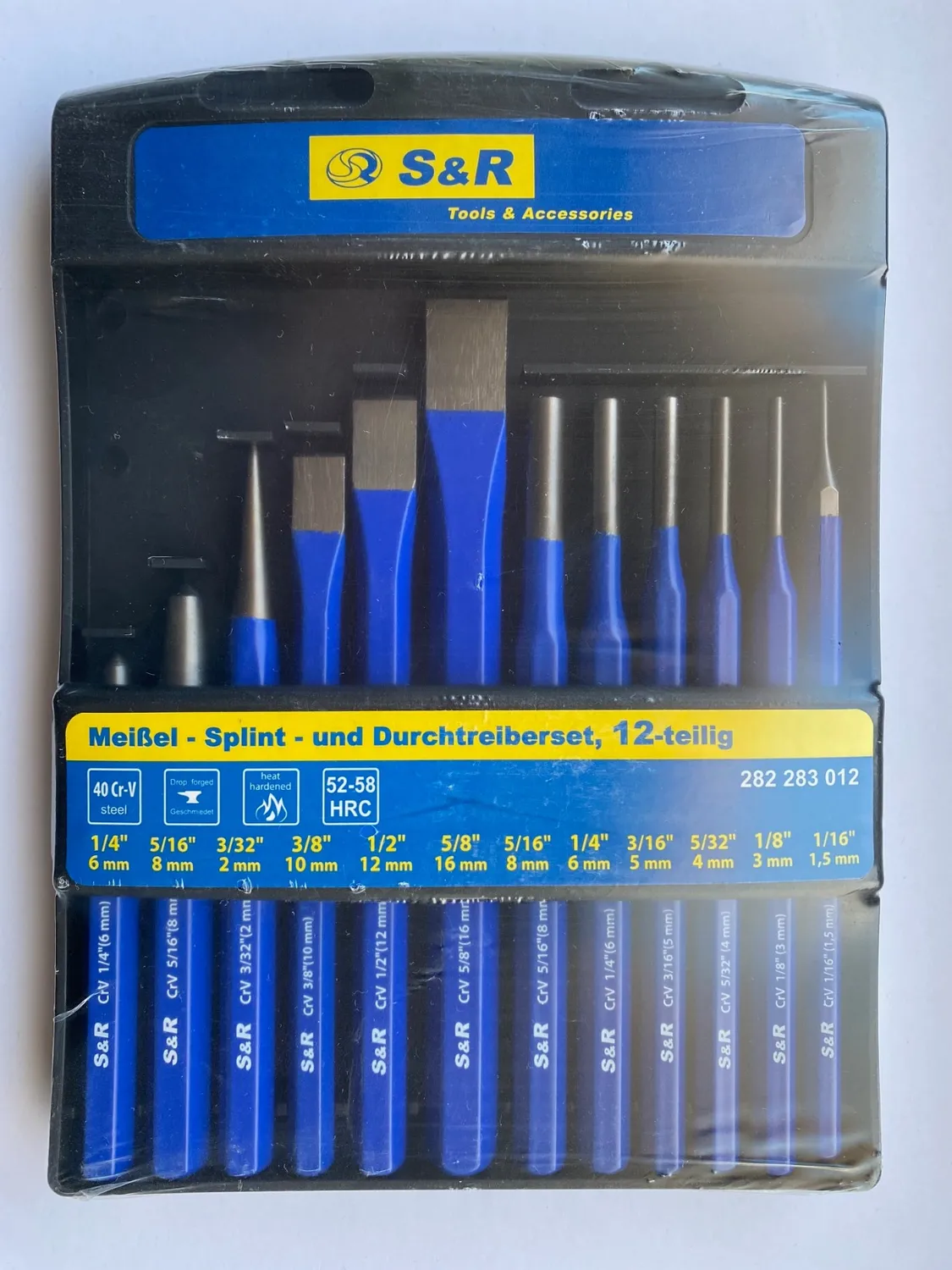 S&R Set 12pz scalpelli cacciaspine acciaio CR-V