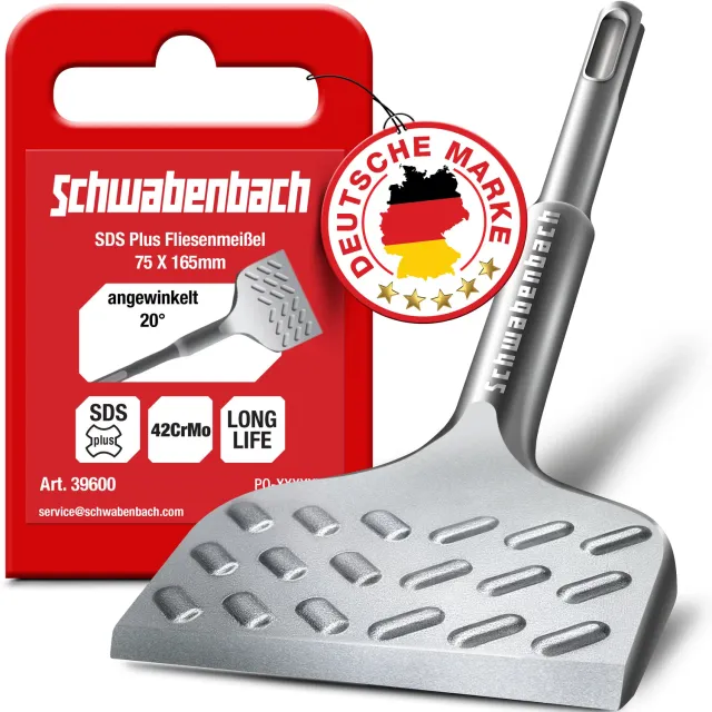 Schwabenbach Scalpello Piastrelle SDS Plus 75x165 mm angolato 20°