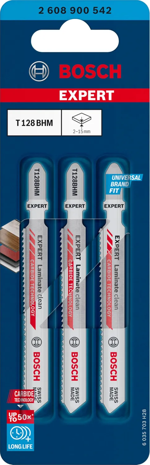 Bosch Expert Laminate Clean T128BHM lame seghetto 3 pz per laminato