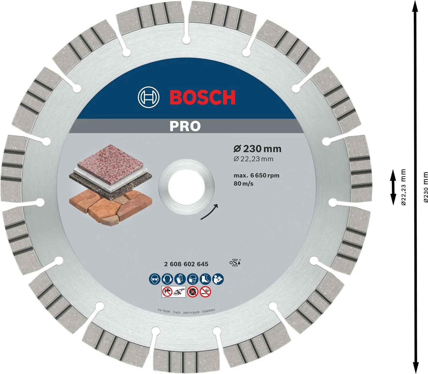 Bosch Expert PRO Stone Disco Diamantato 230mm Pietra