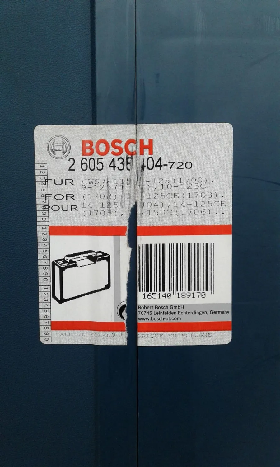 Bosch 2605438404 valigetta GWS 115-125 mm in plastica