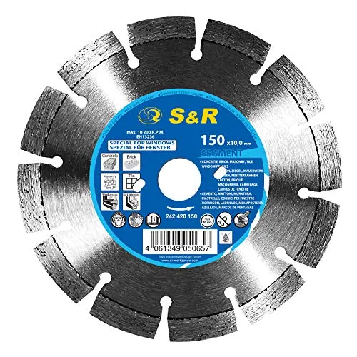 S&R disco diamantato segmentato 150 mm foro 25,5 mm secco