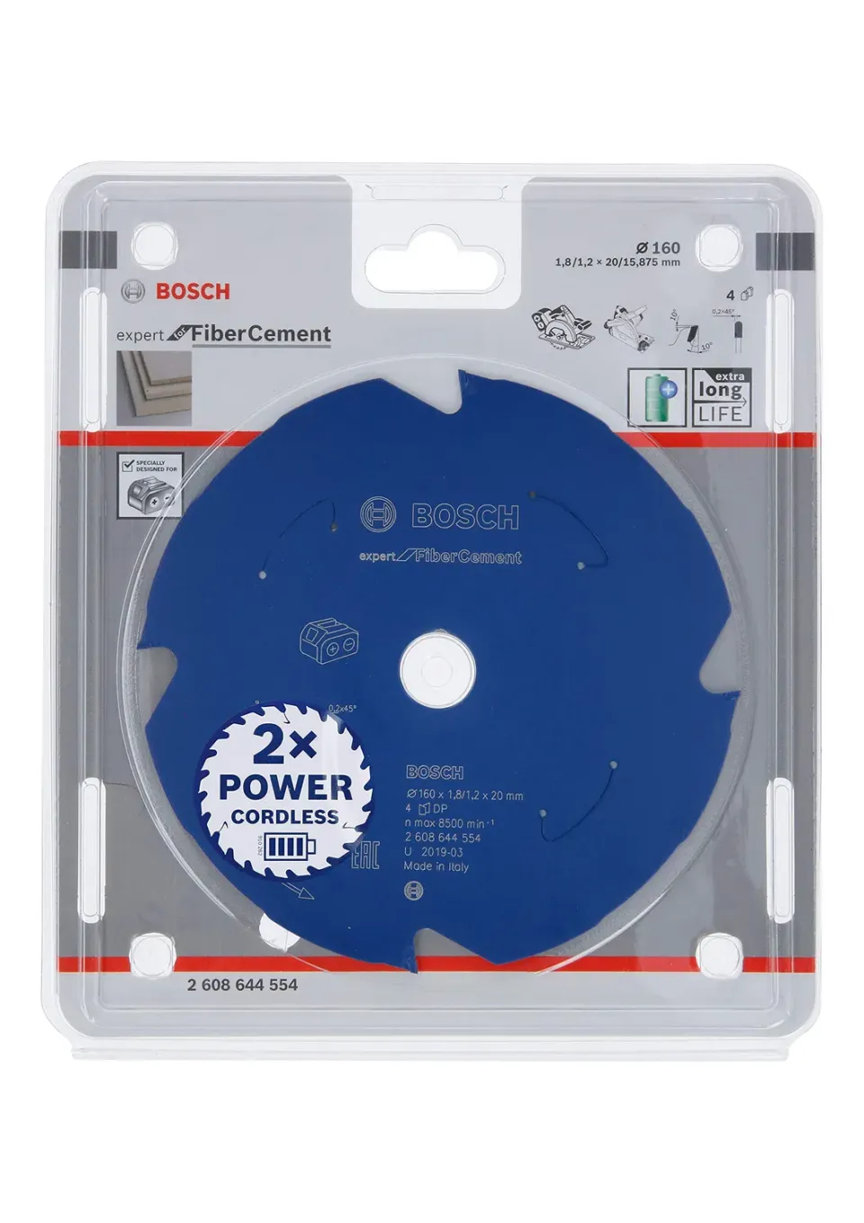Bosch Expert Fiber Cement lama 160x20 mm 4 denti PCD