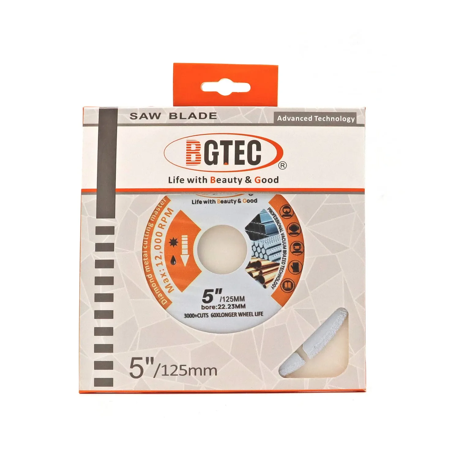 BGTEC Disco diamantato metalli 125 mm foro 22,23 mm