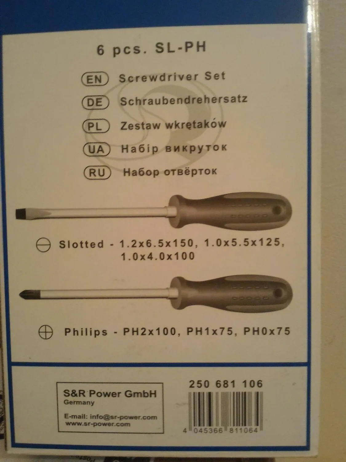 S&R set cacciaviti magnetici professionali 6 pezzi taglio croce