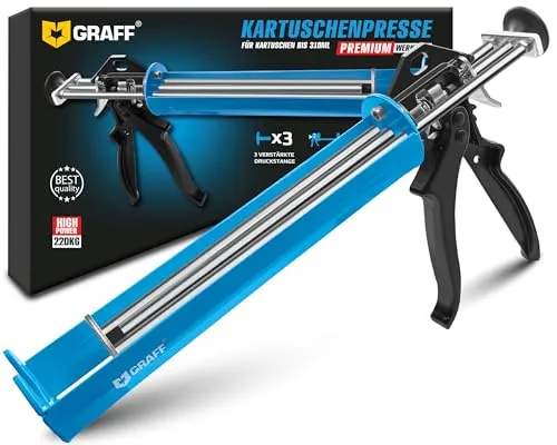 Graff pistola silicone 310 ml metallo tripla spinta