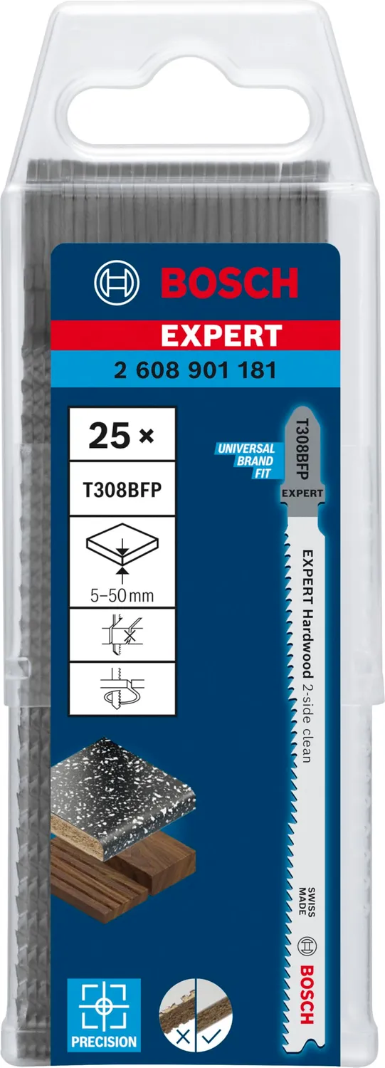 Bosch Expert Hardwood T308BFP lame seghetto 25 pezzi legno