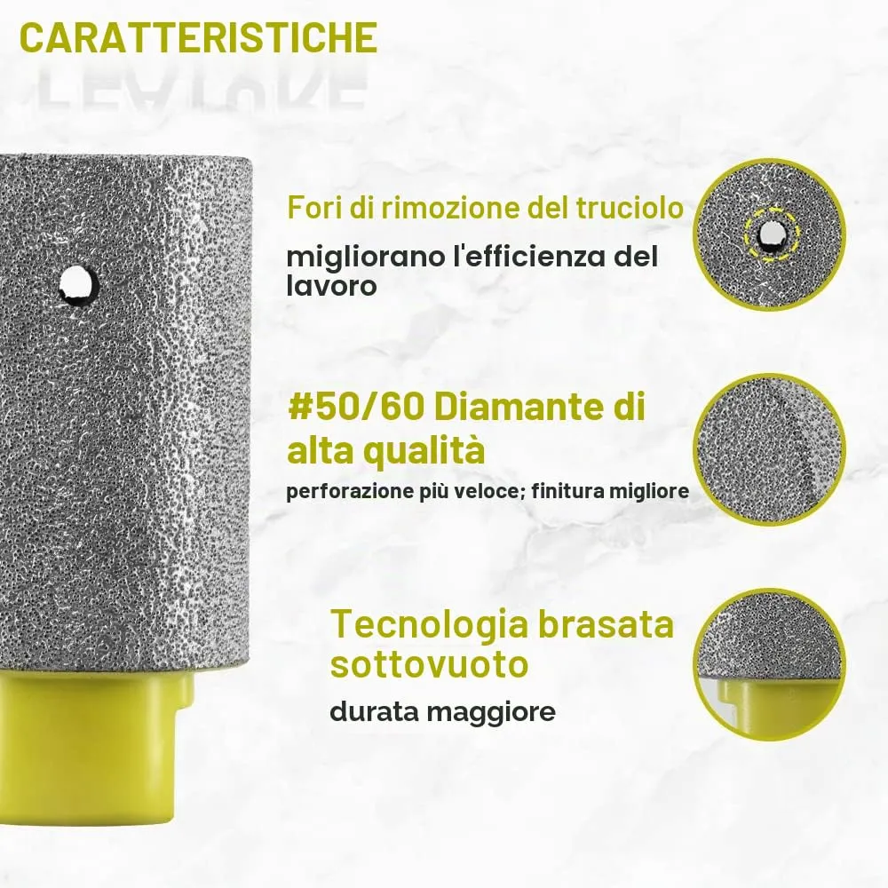 Sanleetek fresa diamantata 15 mm M14 fori piastrelle gres