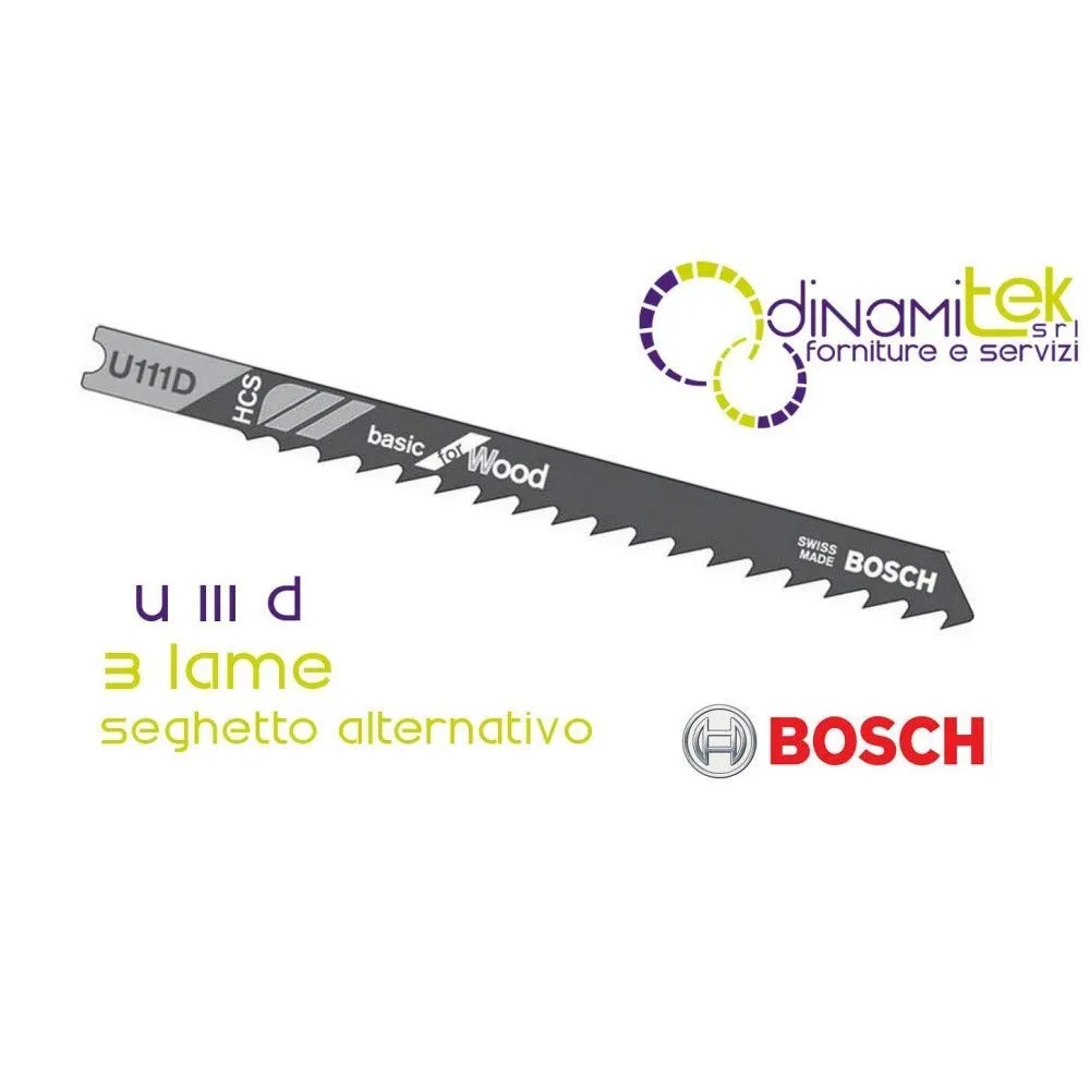 Bosch Expert U 111 D lame seghetto legno 3 pezzi