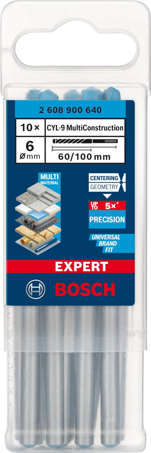 Bosch Expert CYL-9 punta MultiConstruction 6x100 mm 10 pezzi