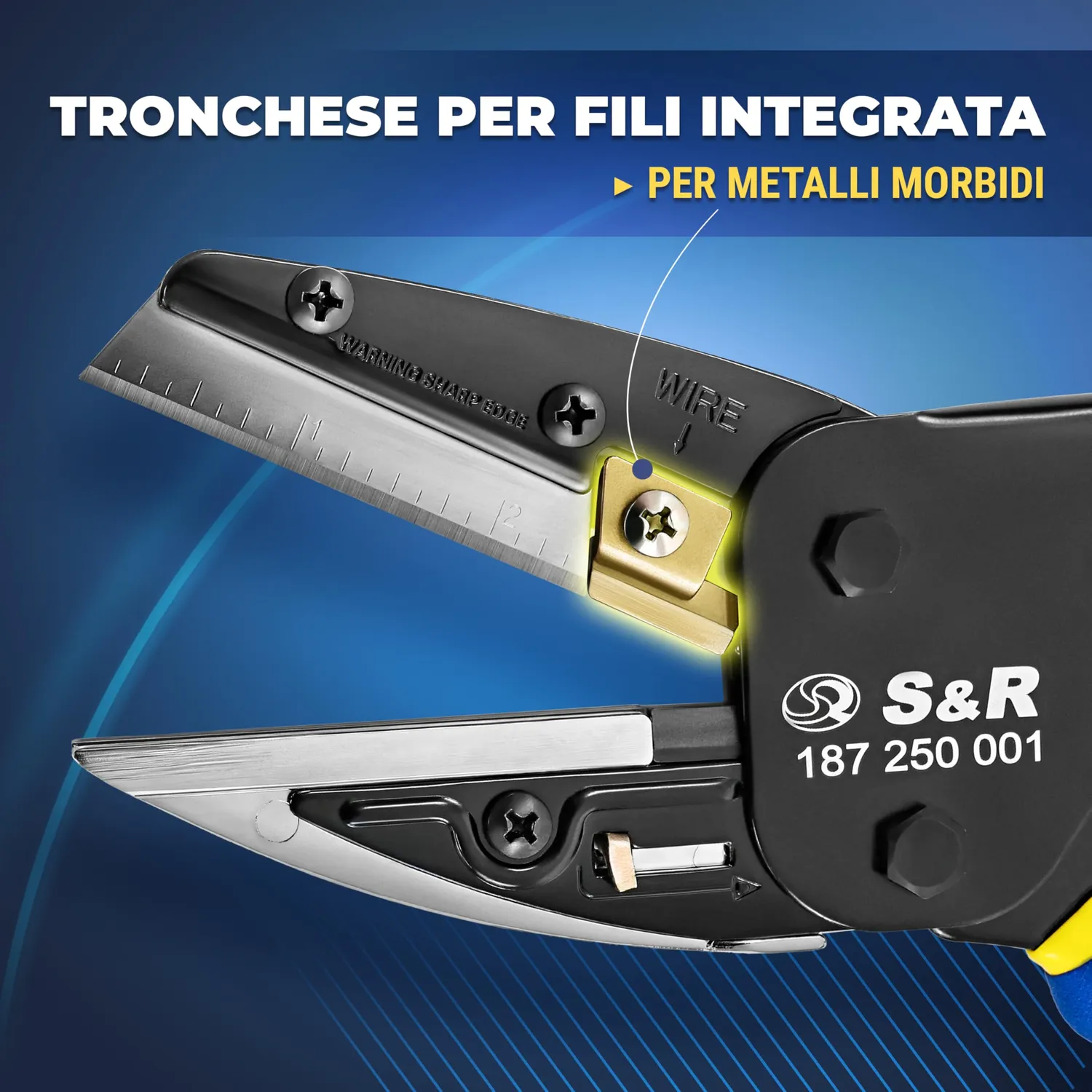 S&R forbici elettricista multiuso con 4 lame ricambio